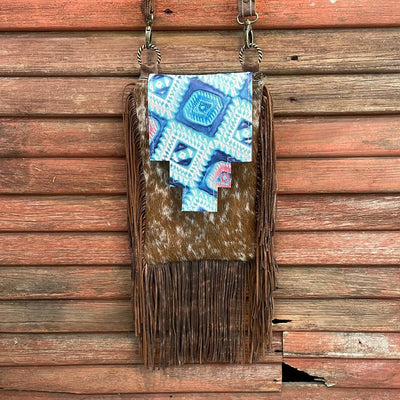 Tammy - Longhorn w/ Tucson Sundown Aztec Flap-Tammy-Western-Cowhide-Bags-Handmade-Products-Gifts-Dancing Cactus Designs