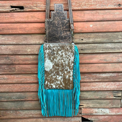 Tammy - Longhorn w/ Turquoise Sand Tool Flap-Tammy-Western-Cowhide-Bags-Handmade-Products-Gifts-Dancing Cactus Designs