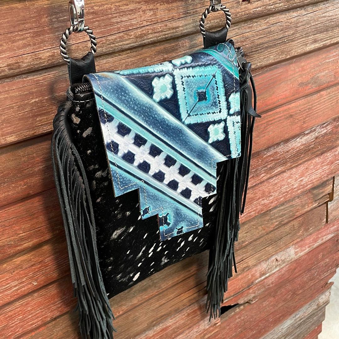 Tammy - Silver Acid w/ Turquoise Matrix Navajo Flap-Tammy-Western-Cowhide-Bags-Handmade-Products-Gifts-Dancing Cactus Designs