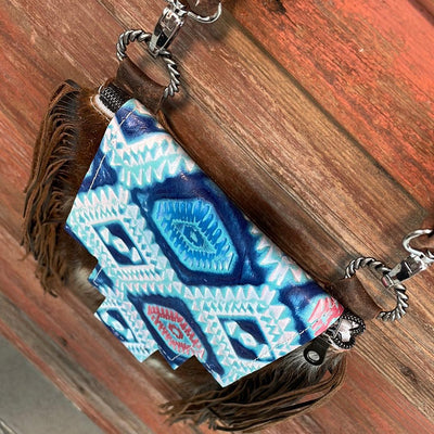Tammy - Tricolor w/ Tucson Sundown Aztec Flap-Tammy-Western-Cowhide-Bags-Handmade-Products-Gifts-Dancing Cactus Designs