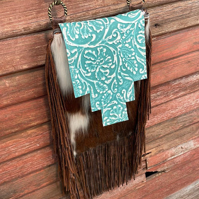 Tammy - Tricolor w/ Turquoise Sand Tool Flap-Tammy-Western-Cowhide-Bags-Handmade-Products-Gifts-Dancing Cactus Designs