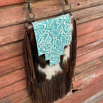 Tammy - Tricolor w/ Turquoise Sand Tool Flap-Tammy-Western-Cowhide-Bags-Handmade-Products-Gifts-Dancing Cactus Designs