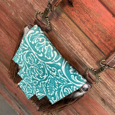 Tammy - Tricolor w/ Turquoise Sand Tool Flap-Tammy-Western-Cowhide-Bags-Handmade-Products-Gifts-Dancing Cactus Designs