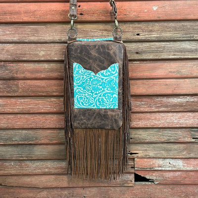 Tammy - Tricolor w/ Turquoise Sand Tool Flap-Tammy-Western-Cowhide-Bags-Handmade-Products-Gifts-Dancing Cactus Designs