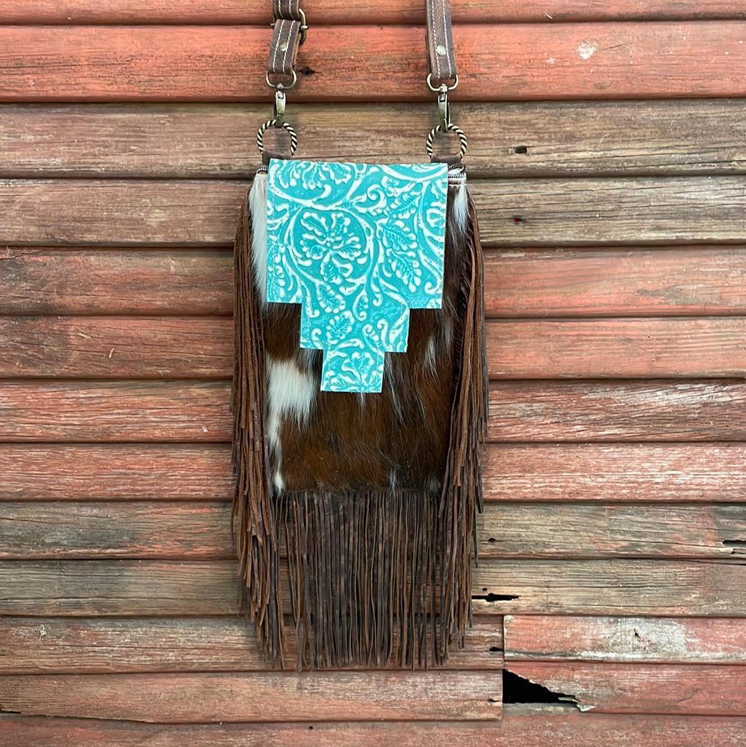 Tammy - Tricolor w/ Turquoise Sand Tool Flap-Tammy-Western-Cowhide-Bags-Handmade-Products-Gifts-Dancing Cactus Designs