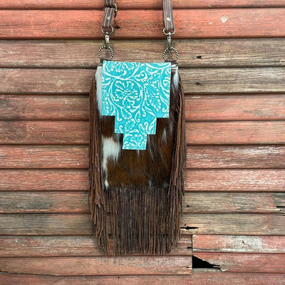 Tammy - Tricolor w/ Turquoise Sand Tool Flap-Tammy-Western-Cowhide-Bags-Handmade-Products-Gifts-Dancing Cactus Designs