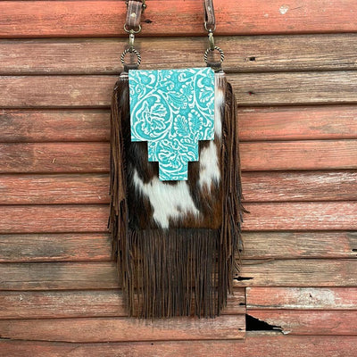Tammy - Tricolor w/ Turquoise Sand Tool Flap-Tammy-Western-Cowhide-Bags-Handmade-Products-Gifts-Dancing Cactus Designs