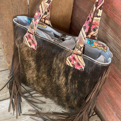 Taylor - Dark Brindle w/ Summit Fire Navajo-Taylor-Western-Cowhide-Bags-Handmade-Products-Gifts-Dancing Cactus Designs