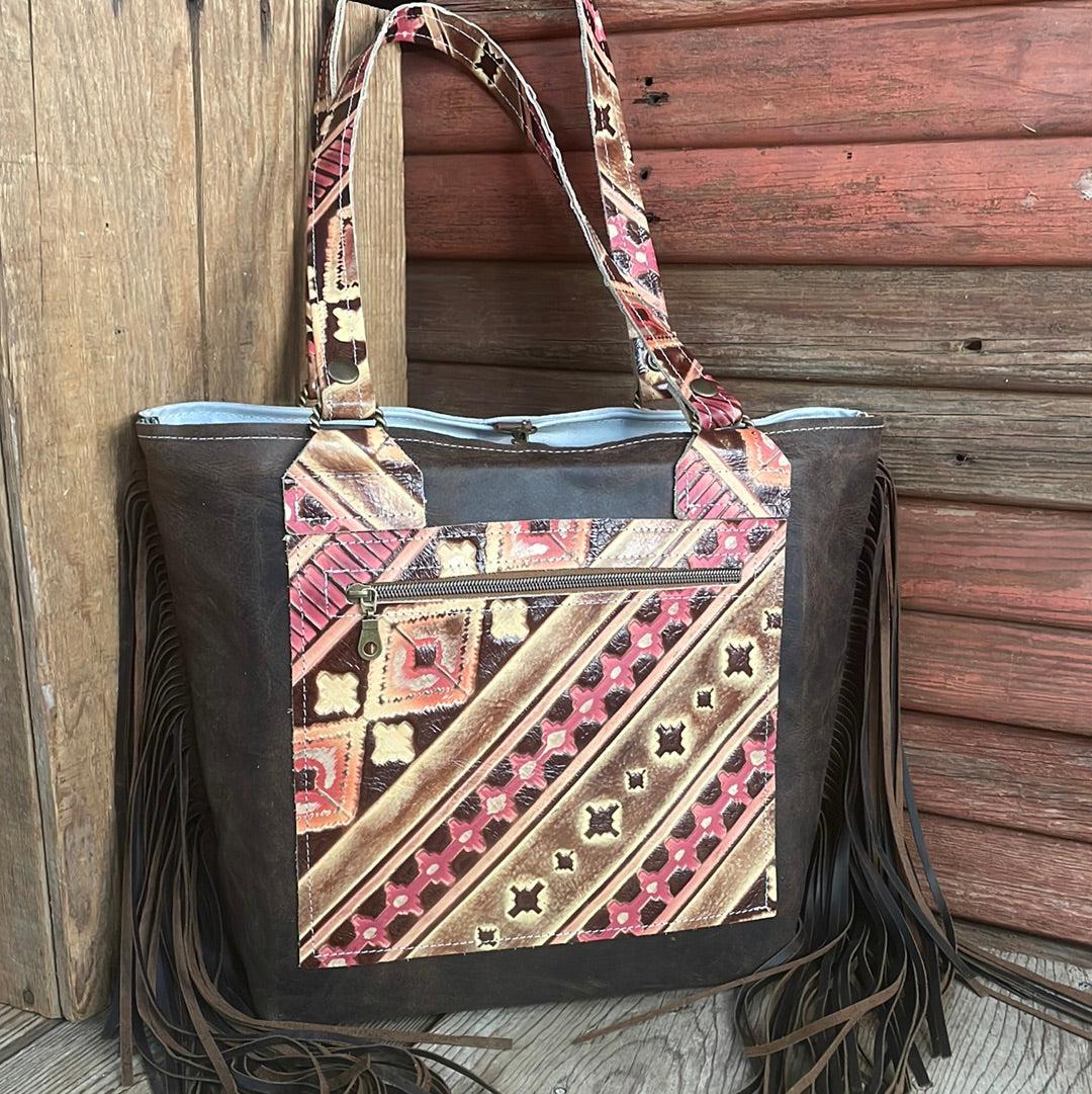 Taylor - Dark Brindle w/ Summit Fire Navajo-Taylor-Western-Cowhide-Bags-Handmade-Products-Gifts-Dancing Cactus Designs