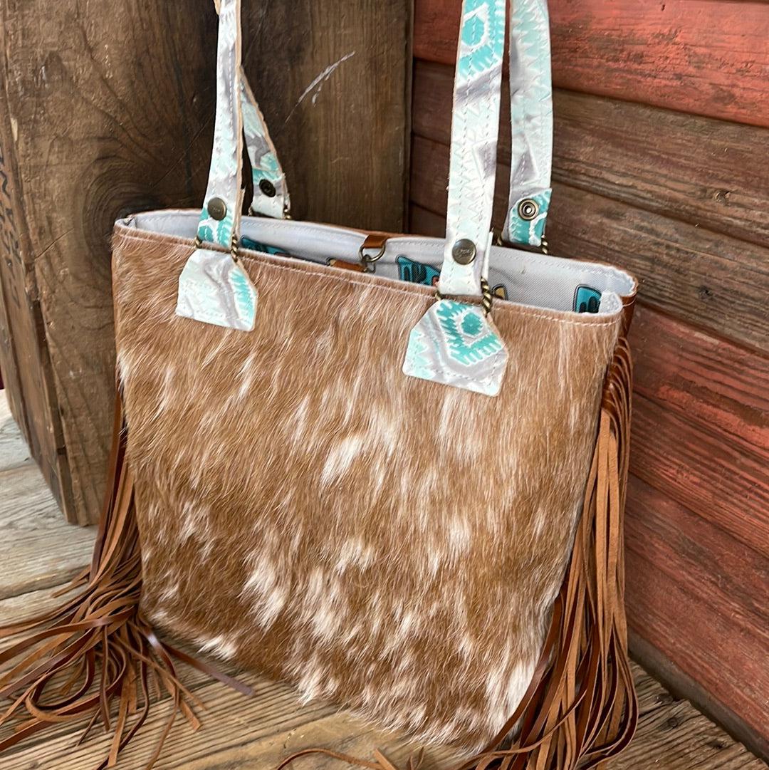 Taylor - Longhorn w/ Turquoise Sand Aztec-Taylor-Western-Cowhide-Bags-Handmade-Products-Gifts-Dancing Cactus Designs