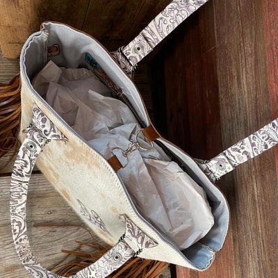 Taylor - Longhorn w/ Twilingt Tool w/ Prickly Pear-Taylor-Western-Cowhide-Bags-Handmade-Products-Gifts-Dancing Cactus Designs