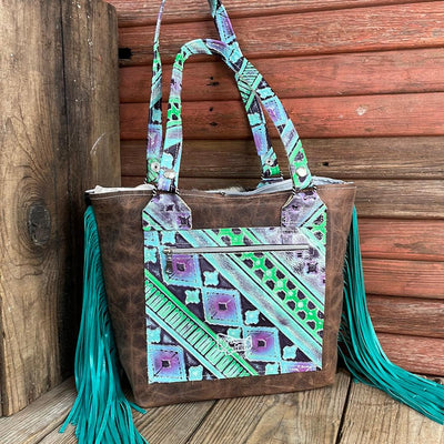 Taylor - Tricolor w/ 90's Party Navajo-Taylor-Western-Cowhide-Bags-Handmade-Products-Gifts-Dancing Cactus Designs