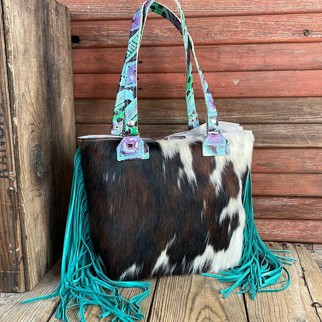 Taylor - Tricolor w/ 90's Party Navajo-Taylor-Western-Cowhide-Bags-Handmade-Products-Gifts-Dancing Cactus Designs