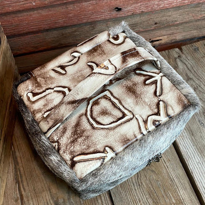 Train Station - Brindle w/ Ivory Brands-Train Station-Western-Cowhide-Bags-Handmade-Products-Gifts-Dancing Cactus Designs