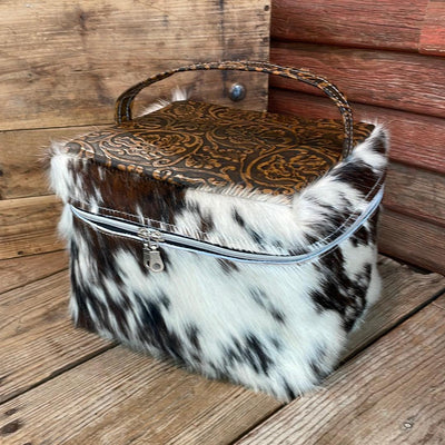 Train Station - Tricolor w/ Honey Tool-Train Station-Western-Cowhide-Bags-Handmade-Products-Gifts-Dancing Cactus Designs