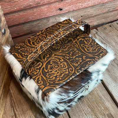 Train Station - Tricolor w/ Honey Tool-Train Station-Western-Cowhide-Bags-Handmade-Products-Gifts-Dancing Cactus Designs