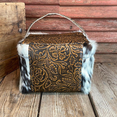 Train Station - Tricolor w/ Honey Tool-Train Station-Western-Cowhide-Bags-Handmade-Products-Gifts-Dancing Cactus Designs