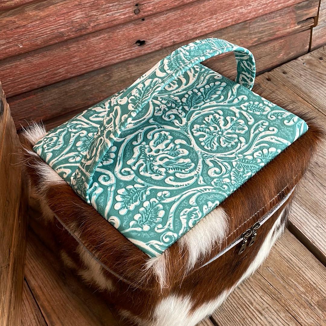 Train Station - Tricolor w/ Turquoise Sand Tool-Train Station-Western-Cowhide-Bags-Handmade-Products-Gifts-Dancing Cactus Designs