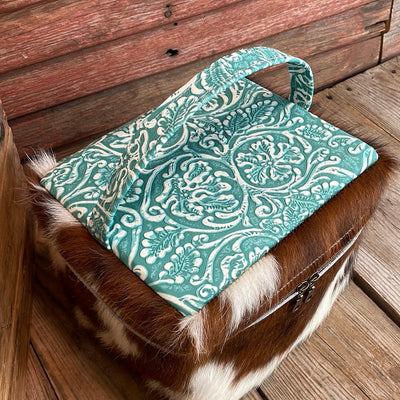 Train Station - Tricolor w/ Turquoise Sand Tool-Train Station-Western-Cowhide-Bags-Handmade-Products-Gifts-Dancing Cactus Designs