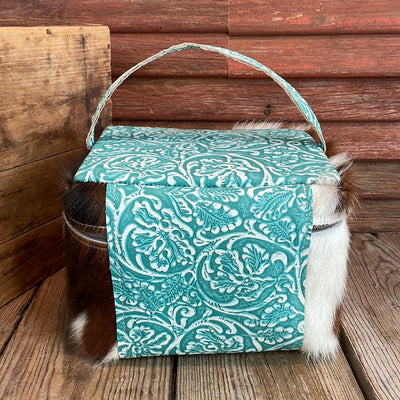 Train Station - Tricolor w/ Turquoise Sand Tool-Train Station-Western-Cowhide-Bags-Handmade-Products-Gifts-Dancing Cactus Designs