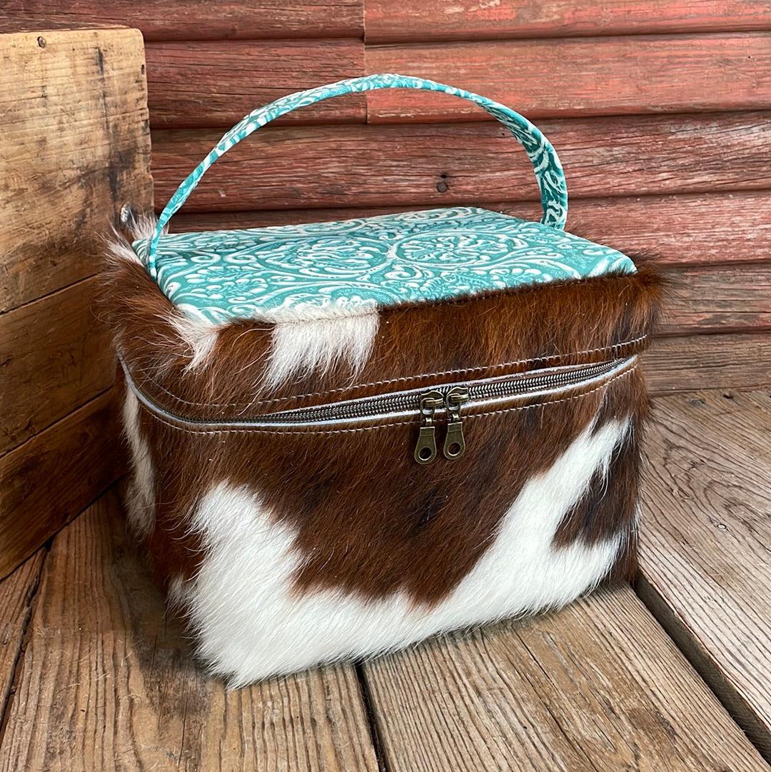 Train Station - Tricolor w/ Turquoise Sand Tool-Train Station-Western-Cowhide-Bags-Handmade-Products-Gifts-Dancing Cactus Designs