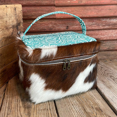 Train Station - Tricolor w/ Turquoise Sand Tool-Train Station-Western-Cowhide-Bags-Handmade-Products-Gifts-Dancing Cactus Designs
