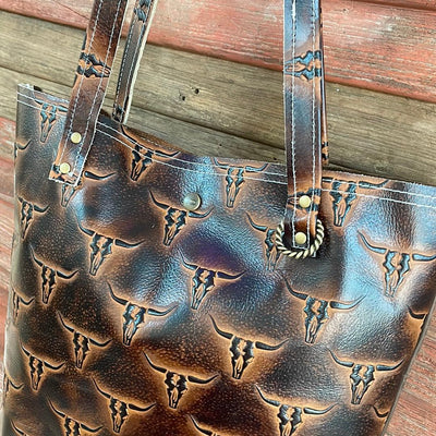 Trisha - Blank Slate w/ Sepia Skulls-Trisha-Western-Cowhide-Bags-Handmade-Products-Gifts-Dancing Cactus Designs