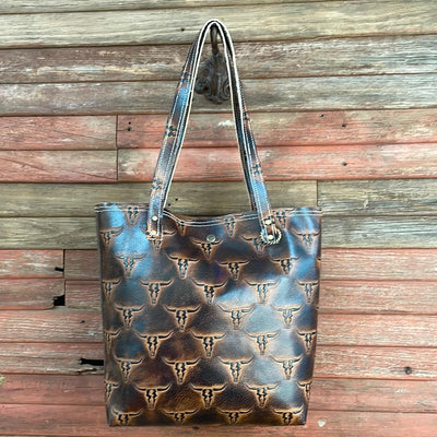Trisha - Blank Slate w/ Sepia Skulls-Trisha-Western-Cowhide-Bags-Handmade-Products-Gifts-Dancing Cactus Designs
