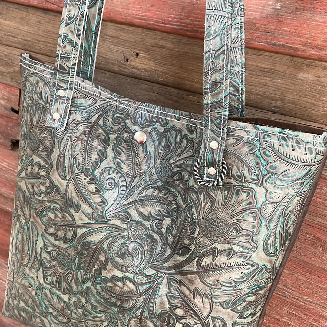 Trisha - Blank Slate w/ Turquoise Autumn-Trisha-Western-Cowhide-Bags-Handmade-Products-Gifts-Dancing Cactus Designs