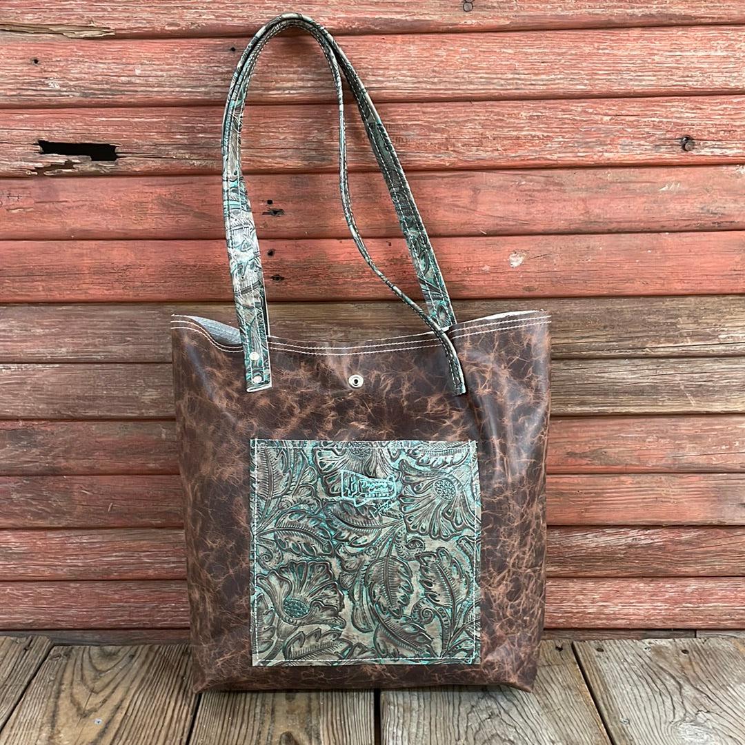 Trisha - Blank Slate w/ Turquoise Autumn-Trisha-Western-Cowhide-Bags-Handmade-Products-Gifts-Dancing Cactus Designs