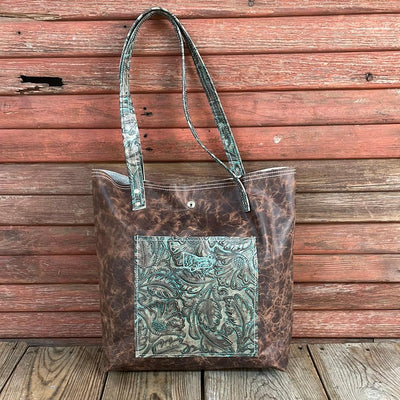 Trisha - Blank Slate w/ Turquoise Autumn-Trisha-Western-Cowhide-Bags-Handmade-Products-Gifts-Dancing Cactus Designs