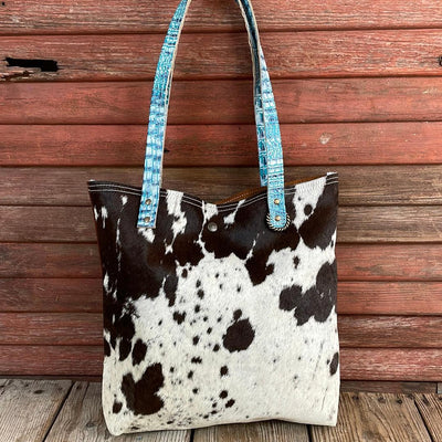 Trisha - Chocolate & White w/ Blank Slate-Trisha-Western-Cowhide-Bags-Handmade-Products-Gifts-Dancing Cactus Designs