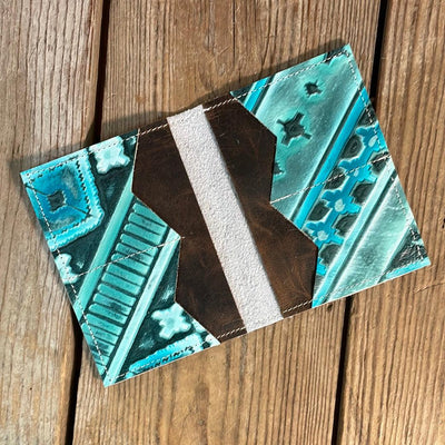 Waylon Wallet - Black & White w/-Waylon Wallet-Western-Cowhide-Bags-Handmade-Products-Gifts-Dancing Cactus Designs
