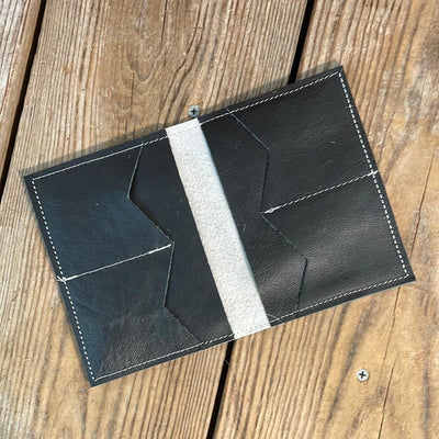 Waylon Wallet - Black & White w/-Waylon Wallet-Western-Cowhide-Bags-Handmade-Products-Gifts-Dancing Cactus Designs