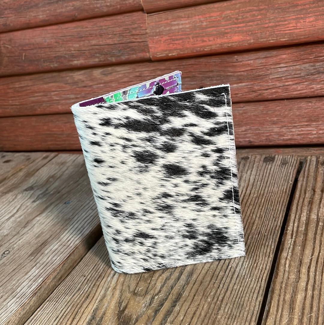 Waylon Wallet - Black & White w/-Waylon Wallet-Western-Cowhide-Bags-Handmade-Products-Gifts-Dancing Cactus Designs