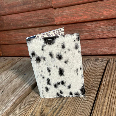 Waylon Wallet - Black & White w/-Waylon Wallet-Western-Cowhide-Bags-Handmade-Products-Gifts-Dancing Cactus Designs