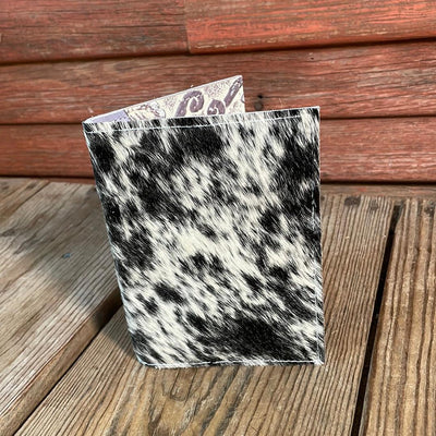 Waylon Wallet - Black & White w/-Waylon Wallet-Western-Cowhide-Bags-Handmade-Products-Gifts-Dancing Cactus Designs