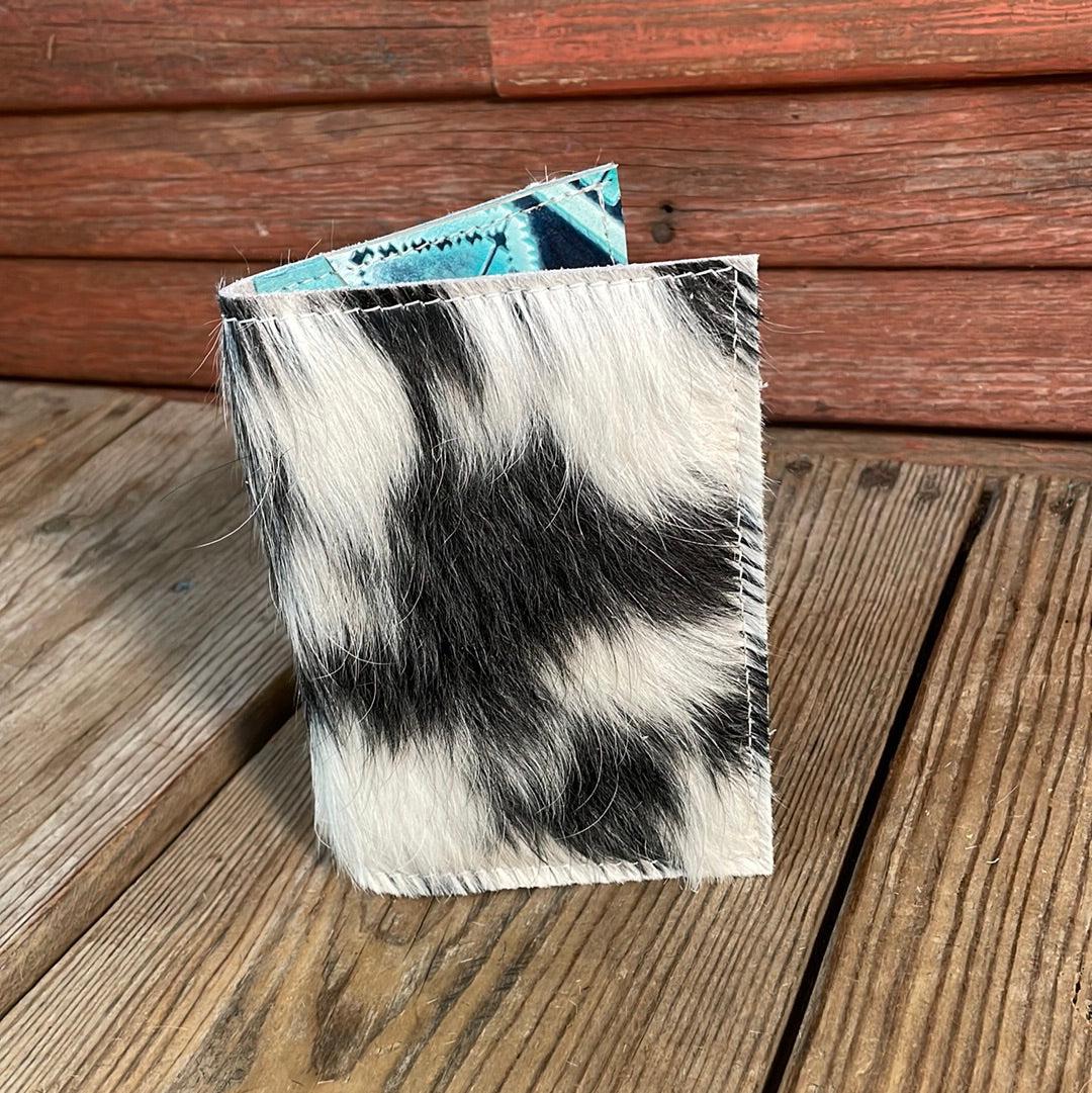Waylon Wallet - Black & White w/-Waylon Wallet-Western-Cowhide-Bags-Handmade-Products-Gifts-Dancing Cactus Designs