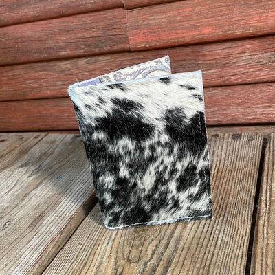 Waylon Wallet - Black & White w/-Waylon Wallet-Western-Cowhide-Bags-Handmade-Products-Gifts-Dancing Cactus Designs