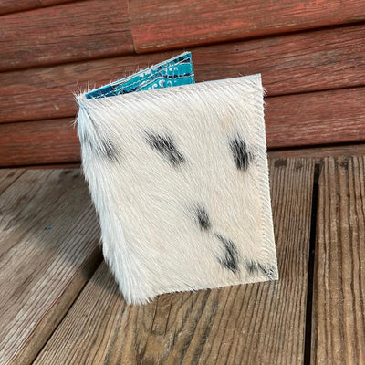Waylon Wallet - Black & White w/-Waylon Wallet-Western-Cowhide-Bags-Handmade-Products-Gifts-Dancing Cactus Designs