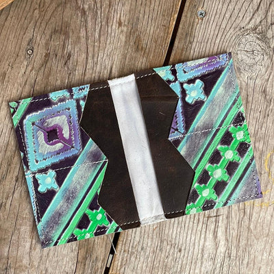 Waylon Wallet - Brindle w/ 90's Party-Waylon Wallet-Western-Cowhide-Bags-Handmade-Products-Gifts-Dancing Cactus Designs