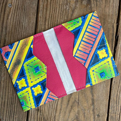 Waylon Wallet - Brindle w/ Neon Trip-Waylon Wallet-Western-Cowhide-Bags-Handmade-Products-Gifts-Dancing Cactus Designs