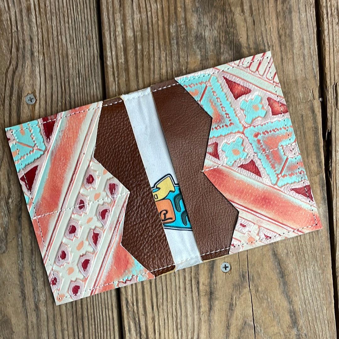 Waylon Wallet - Grey Brindle w/ Fiesta Navajo-Waylon Wallet-Western-Cowhide-Bags-Handmade-Products-Gifts-Dancing Cactus Designs