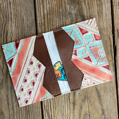 Waylon Wallet - Grey Brindle w/ Fiesta Navajo-Waylon Wallet-Western-Cowhide-Bags-Handmade-Products-Gifts-Dancing Cactus Designs