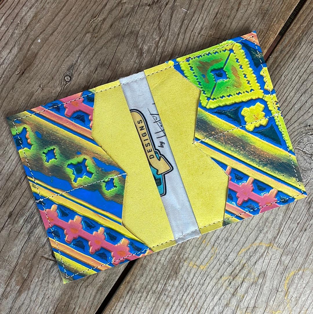 Waylon Wallet - Grey Brindle w/ Neon Trip-Waylon Wallet-Western-Cowhide-Bags-Handmade-Products-Gifts-Dancing Cactus Designs