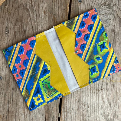 Waylon Wallet - Grey Brindle w/ Neon Trip-Waylon Wallet-Western-Cowhide-Bags-Handmade-Products-Gifts-Dancing Cactus Designs