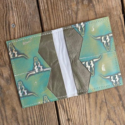 Waylon Wallet - Longhorn w/ Margarita Skulls-Waylon Wallet-Western-Cowhide-Bags-Handmade-Products-Gifts-Dancing Cactus Designs