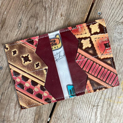 Waylon Wallet - Longhorn w/ Summit Fire-Waylon Wallet-Western-Cowhide-Bags-Handmade-Products-Gifts-Dancing Cactus Designs