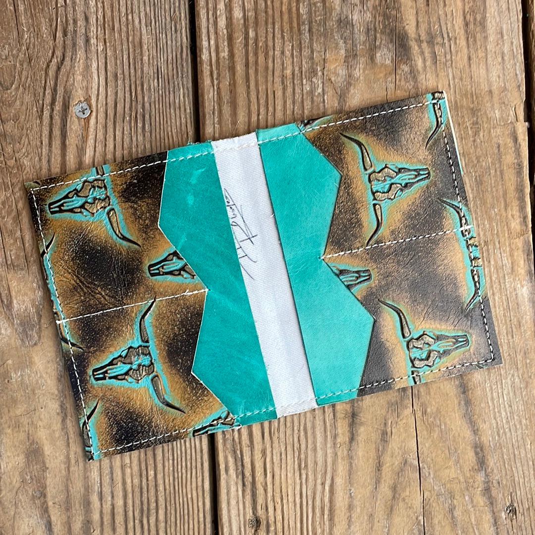 Waylon Wallet - Palomino w/ Patina Skulls-Waylon Wallet-Western-Cowhide-Bags-Handmade-Products-Gifts-Dancing Cactus Designs