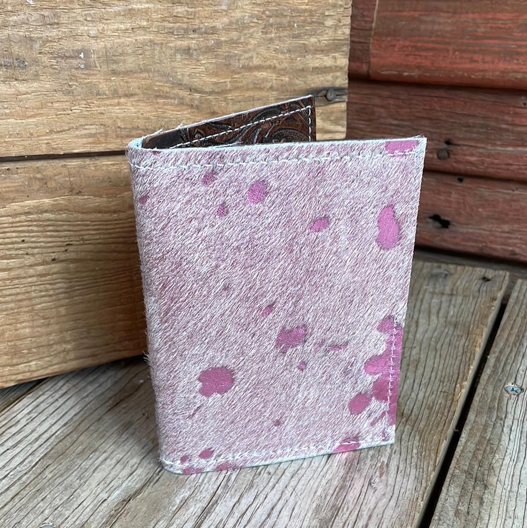 Waylon Wallet - Pink Acid w/ Cowboy Tool-Waylon Wallet-Western-Cowhide-Bags-Handmade-Products-Gifts-Dancing Cactus Designs